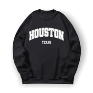 HOUSTON TEXAS Sweater Crewneck Print DTF II HOUSTON TEXAS Sweatshirt Basic II Size M - XL (Men & Wom