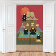 黑貓 門簾 富士山