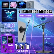 3D Hologram Projector 3D Hologram Fan 224 Led Air Imaging 3D Hologram Display For Advertising Exhibi