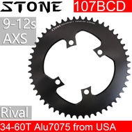 Stone Round Chainring 107BCD for Sram Rival AXS Flattop Crankset 107 Bcd Road Bike Chainwheel 34T to