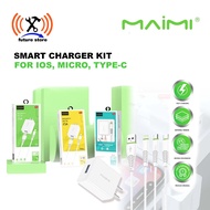 HP MAIMI T13 Smartcharger Kit iOS 2.1A Single USB 1M White/Black Original - Smart Charger Adaptor fa