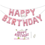Happy Birthday Letter foil Balloon Set Light pink Happy Birthday/ Set