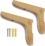 2 Pcs Wood Corbels 5.08" Lx3.9 Wx0.98 T Wooden Shelf Brackets for Countertop Bars Shelves Kitchen Is