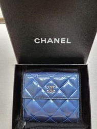 Chanel 紫藍色漆皮銀包