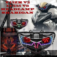 NARUTO HEADLAMP CUSTOM MADE LED Y15zr v2 LC135 v8 FI TST y15 light lampu besar depan head sharingan