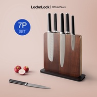Bộ dao 7 món Lock&Lock CKK804 gồm 6 dao 1 khối đỡ dao nam châm bằng gỗ - Màu nâu
