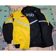 JAKET MAXIM KUNING GRAB HITAM KEREN ANTI AIR BAHAN ADEM DIPAKE LOGONYA BORDIR SEMUA BUKAN BARANG PO 