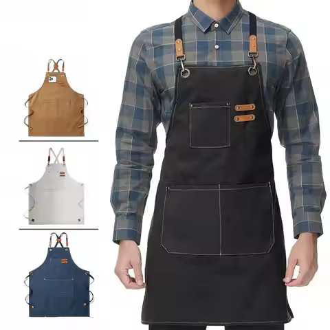1/2PCS Household Canvas Apron Oil-proof Can Wipe Hands Kitchen Cooking Men Women Adult with Tool Poc