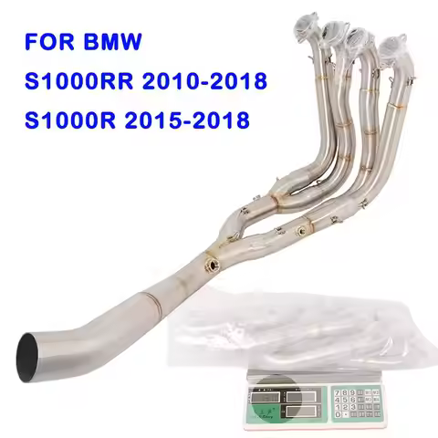 60mm Exhaust Header Link Pipe For BMW S1000RR 10-18 S1000R 15-18 Motorcycle Muffler Escape Mid Pipe 