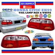 DEPO HONDA CIVIC EK99 EK 99 RED+WHITE SET // TAIL LAMP MERAH PUTIH 1999 LAMPU BELAKANG REAR LAMP TAI