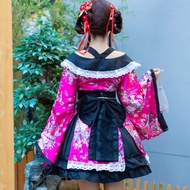 Traditional Japanese Costume Kimono Dress for Women Sakura Yukata Tutu Japanese Kawaii Girls Anime C