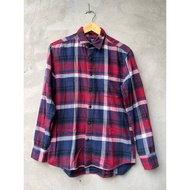 KEMEJA Uniqlo man flannel shirt S fit M