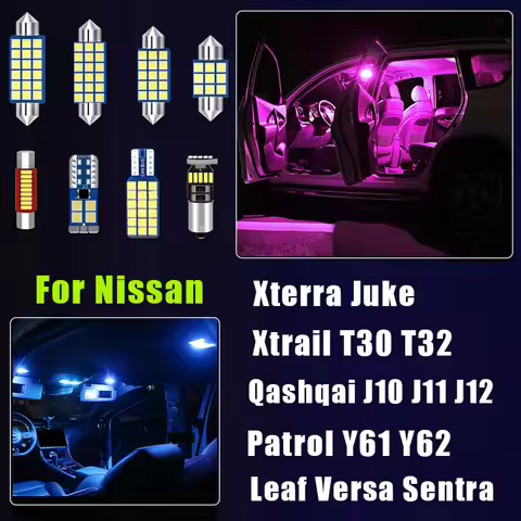 Car LED Lights For Nissan Qashqai J10 J11 J12 Xtrail T30 T32 Patrol Y61 Y62 Versa Leaf ZE0 Serena Xt