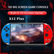 X12 PLUS คอนโซลเกมหน้าจอ HD ขนาด7นิ้วมือถือย้อนยุค1000 + เกมคลาสสิคคอนโซลเล่นเกมสำหรับ PS1 GBA FC ของขวัญวันเกิด