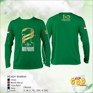 BAJU KAOS NU 1 ABAD LENGAN PAGJANG + LOGO BENDERA DAN GARUDA 100 TAHUN NAHDHATUL ULAMA BAHAN ADEM NY