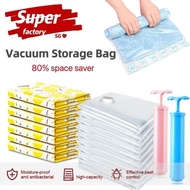 [SG Stocks]Vacuum Storage Bag, Foldable Travel Clothes Storage Bag, Space Saving Seal Bags, Pump, Va
