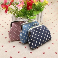 QUINTON Linen Coin Purse Fashion Retro Clutch Change Purse Dots Mini For Girls Small Purse Wallets