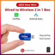 Acodo Wireless Carplay&amp;Android Auto Box 2in1 Wired to Wireless Dongle For OEM CarPlay Automatic Connect Adapter 5.0 Bluetooth Plug&amp;Play Mini AI Box