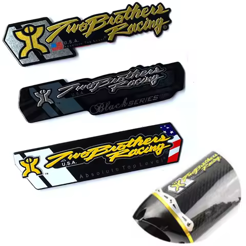 Motorcycle Exhaust Pipes Decal Sticker 3D Heat-resistant Muffler Decals Two Brothers Racing Sticker 