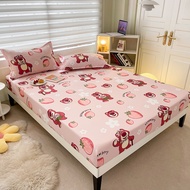 Disney Bedsheet Cartoon Anime Lotso Mickey Pattern Fitted Bed Sheet Pillowcase for Kid Single Queen 