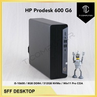HP ProDesk 600 G6 SFF Intel i5-10600 8GB RAM 512GB NVMe SSD Win 11 Pro Desktop PC