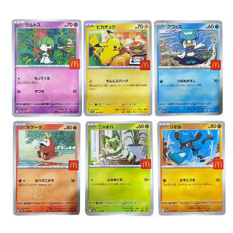 6Pcs DIY Pokemon Card McDonald Limited Pikachu Collection Cards Proxy in ​Japanese version