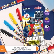 GREEBEL PARKO GP-004 0.4 mm Gel Pen Contains 12 Black Ink Robot Squad