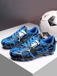 Zapatos de fútbol de alto rendimiento para niños y niñas, zapatos de entrenamiento de partido antideslizantes cómodos y transpirables, superficie de PU suela de TPU