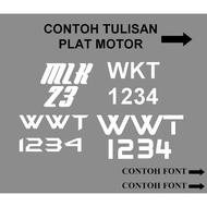 STICKER NOMBOR NO PLAT MOTOR  STIKER MOTOR CUTTING Y15.LC135,125