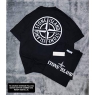 READY STOCK Stone Island Logo Cotton T-Shirt Stone Island Classic Print Design Short Sleeve Tshirt