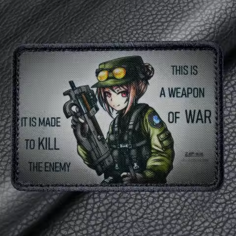 Anime Gun Girl Morale Badge Tactical P90, Girls Frontline Patches for Clothing Military Backpack Pri