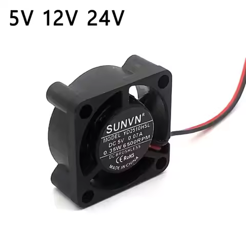 5V 12V 24V Ball/Sleeve Axial Cooler Hydraulic Bearing 25x25x10mm Mini Cooling Fan 2510 25mm Centrifu