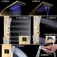 🚢Shower screen304Stainless Steel Shower Head Set Constant Temperature Shower Screen Shower Gold Shower Panel Large Nozzl