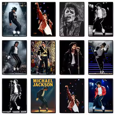 MJ Michael Jackson Poster Self-adhesive Art Waterproof Sticker Coffee House Dorm Room Wall Decor