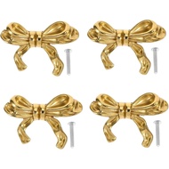 Tombol Busur Emas DOITOOL untuk Almari, Tombol Kabinet Bentuk Busur 4PCS untuk Laci Kabinet Almari T