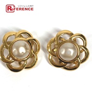 香奈兒復古仿珍珠花朵耳環