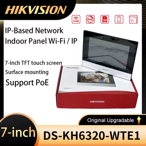 Hikvision DS-KH6320-WTE1 Indoor Video Intercom 7-inch TFT Screen POE WiFi IP-Based Station Multi-Lan