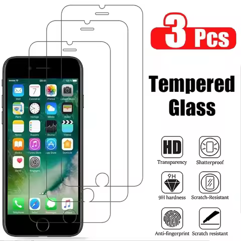 3Pcs Tempered Glass For Apple iPhone 6 6S 7 8 Plus SE 2022 Protective Glass Screen Protector For iPh