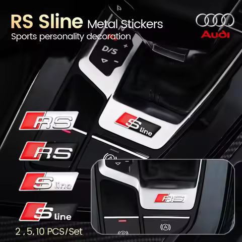3D Aluminum SLINE RS Badge Car Steering Wheel Sticker Auto Emblem Decoration Accessories for Audi A4