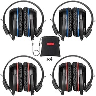 SIMOLIO 4 Pack of DVD Wireless Headphones, in Car Kids Wireless Headphones for Universal Car Enterta