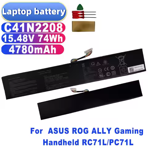 C41N2208 High Capacity 15.48V 74Wh Battery for ASUS ROG ALLY Gaming Handheld RC71L/PC71L Mod Upgrade