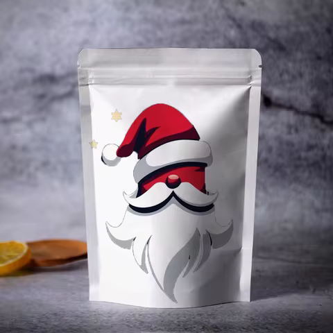 White Cowhide Sealed Bag, Logo Bag, Style Printing, Sugar Tea Cookies, Grain Cooked, Christmas, Hall