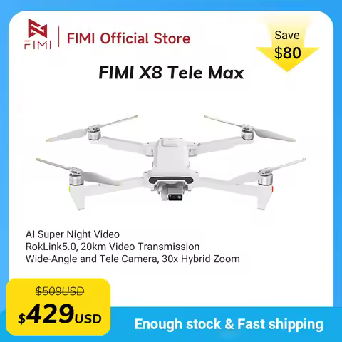 FIMI X8 Tele Max drone 20KM range with Wide-Angle Tele Camera 30x Hybrid Zoom 4K 60fps 3-axis Gimbal