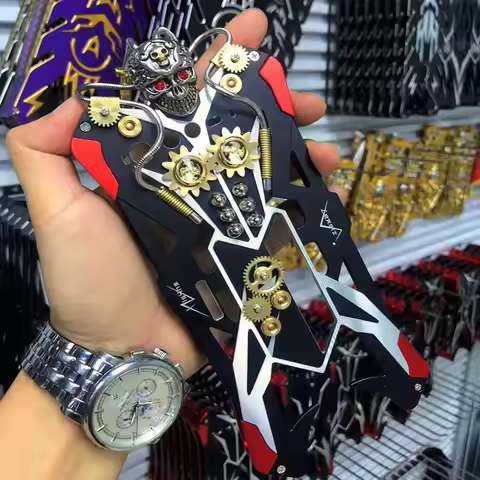 Hand Made Steampunk Phone Case For Asus Rog 7 Case Shockproof Metal Armor Skull DIY Gear Cover For A