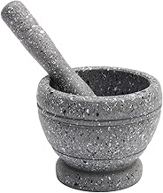 Classic Resin Mortar Pestle Set Guacamole Herbs Spice Grinder Bowl Food Mill Mixing Bowl Rod Kitchen Cooking Tools Supplies (Granite Texture)