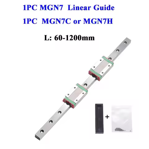 1pc 7mm Linear Rail Guide with 1pc MGN7H or MGN7C MGN7 50 60 70 90 100 150 200 250 300 350 400 450 5