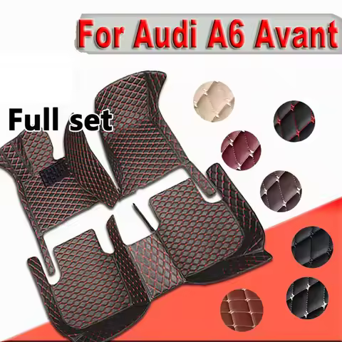Car Floor Mats For Audi A6 C6 4F C7 4G Avant Wagon 2007~2018 Luxury Leather Mat Anti Dirt Pad Durabl
