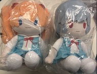 全新 新世紀福音戰士 一番賞 EVA 明日香 綾波麗 / 綾波零 毛絨公仔 / 課間的默契 / B賞 & C賞 / Evangelion Asuka and Rei Plush Dolls Set /