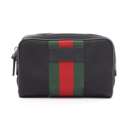 【二手】Gucci GUCCI 腰包/斜挎包 Sherry Line 630919 黑/綠/RED帆布皮革 Sherry Line 腰包 男女通用