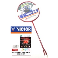 VICTOR AURASPEED 3000 Z BADMINTON RACKET (RED) (FREE ORIGINAL FELET ULTAMAX TURBO NANO 66 PLUS STRIN